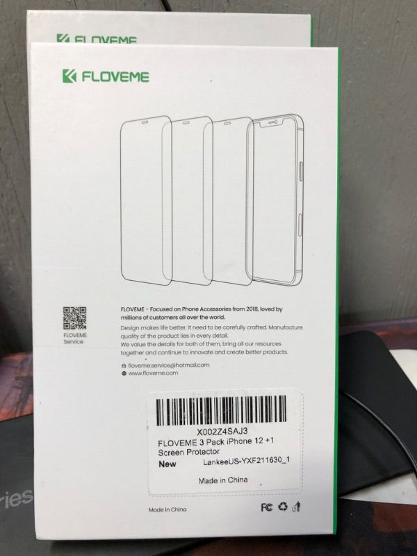 Photo 2 of FLOVEME 3 pack I phone 12 screen protectors 