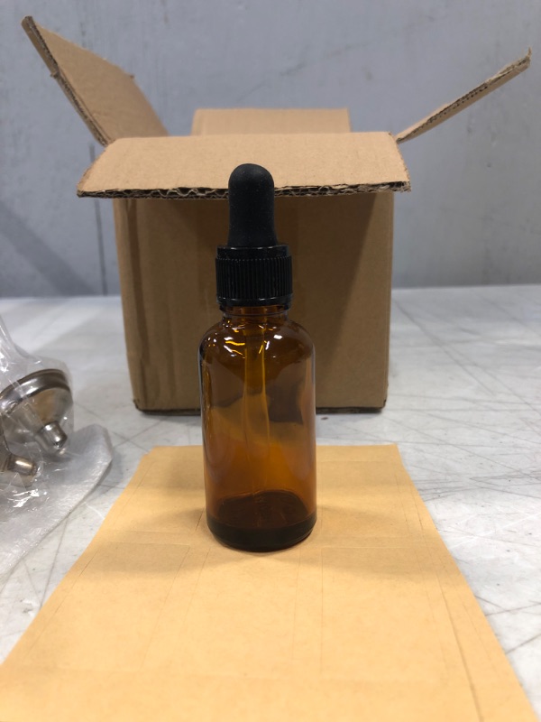 Photo 1 of 12, 1 oz Dropper Bottles for Essential Oils with 3 Stainless Steel Funnels & 1 Long Glass Dropper - 30ml Amber Glass Bottles with Eye Droppers - Tincture Bottles, Leak Proof Travel Bottles for Liquids