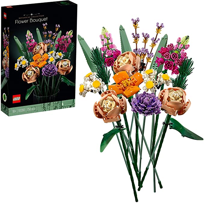 Photo 1 of LEGO 10280 Flower Bouquet, Artificial Flowers, Set for Adults, Decorative Home Accessories, Idea, Botanical Collection