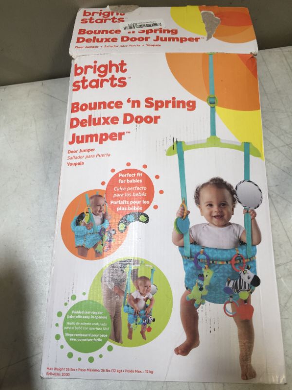 Photo 5 of Bright Starts Bounce 'n Spring Deluxe Door Jumper with Take-Along Toys, Ages 6 Months +
