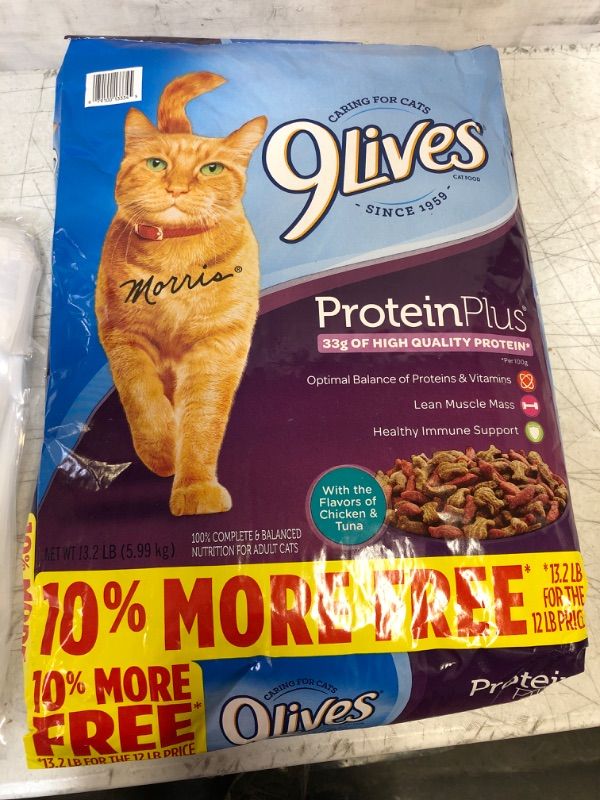 Photo 2 of 9Lives Protein Plus Dry Cat Food Bonus Bag, 13.2Lb