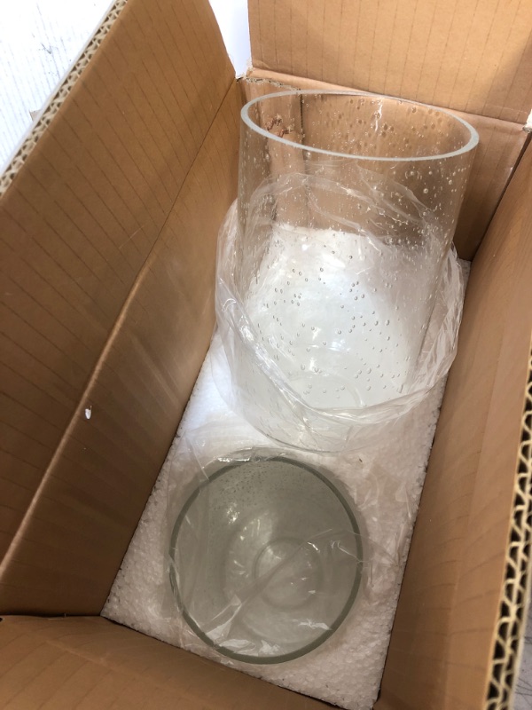 Photo 3 of 2 Pack Seeded Glass Shade Globe Replacements, 5.5in Height, 3.5in Diameter, 1.65in Fitter Glass Shade Cover Globes, Eidonta Cylinder Bubble Glass Lamp Shade Replacement for Light Fixtures