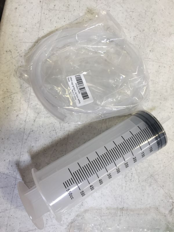 Photo 2 of 500ml Large Syringe with 27.6 Inch Tube, Sterile and Individual Sealed, Plastic Garden Syringe for Liquid, Paint, Epoxy Resin, Oil, Watering Plants, Refilling