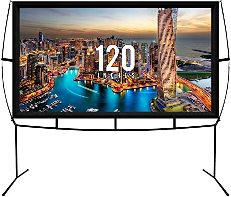 Photo 1 of Projector Screen, 120 inch Portable Foldable Projection Screen 16:9 HD 4K Indoor Outdoor Projector Movies Screen with Carrying Bag for Home Theater Camping and Recreational Events