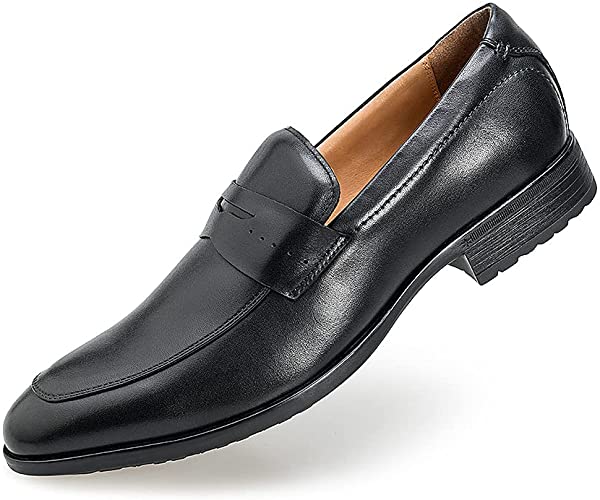 Photo 2 of Men's Slip on Oxford Dress Shoes Classic Handmade Calfskin Manufacturing More Compact, Choose The Right Size to Modify The Foot Shape ( SIZE: 13 ) 
