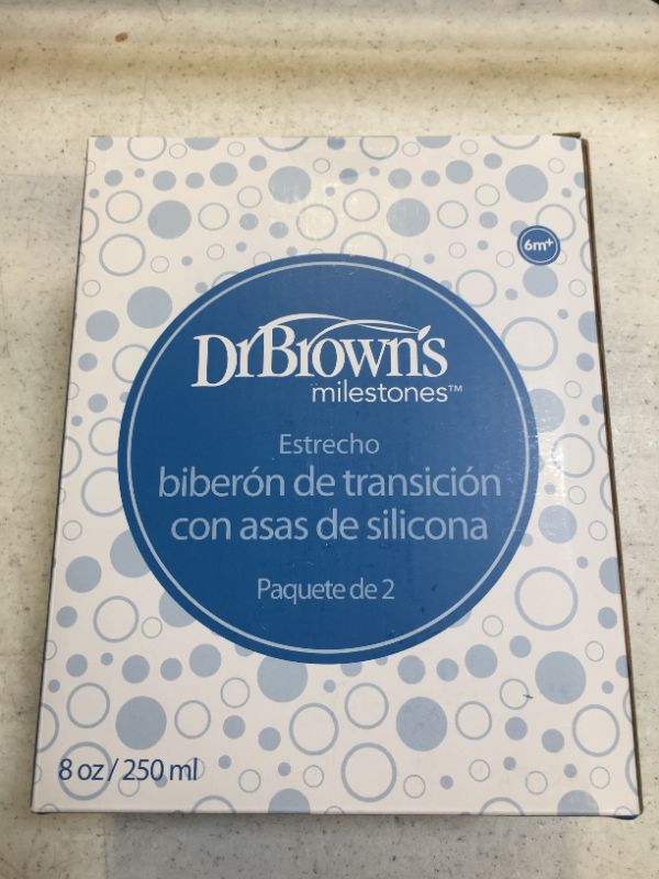Photo 4 of Dr. Brown's Milestones Transition Sippy Bottle with Silicone Handles - Pink/Turquoise - 8oz - 2pk - 6m+
