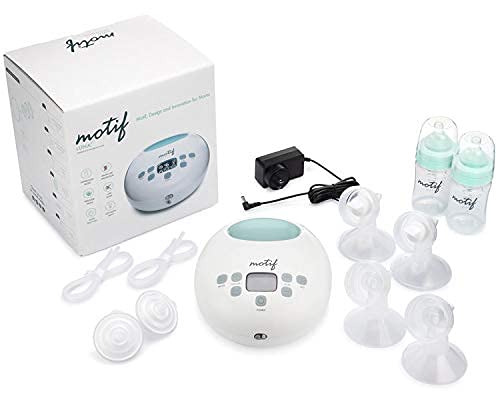 Photo 1 of Battery Operated Rechargeable, Motif Medical Luna Breast Pump New Mom Kit, with Milk Storage Bags, Insulated Nursing Pump Bag, and Manual Breast Pump
