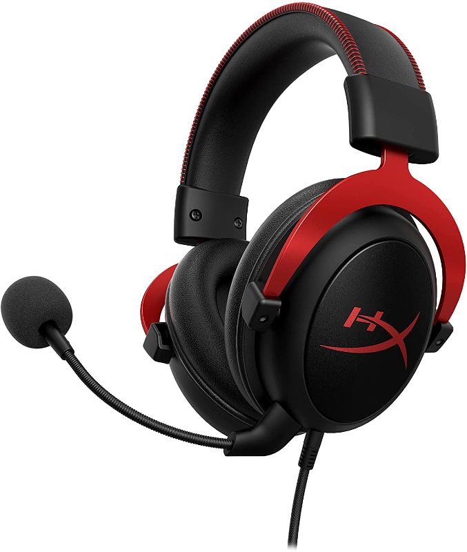 Photo 1 of HyperX Cloud II - Gaming Headset, 7.1 Surround Sound, Memory Foam Ear Pads, Durable Aluminum Frame, Detachable Microphone, Works with PC, PS5, PS4, Xbox Series X|S, Xbox One – Red
