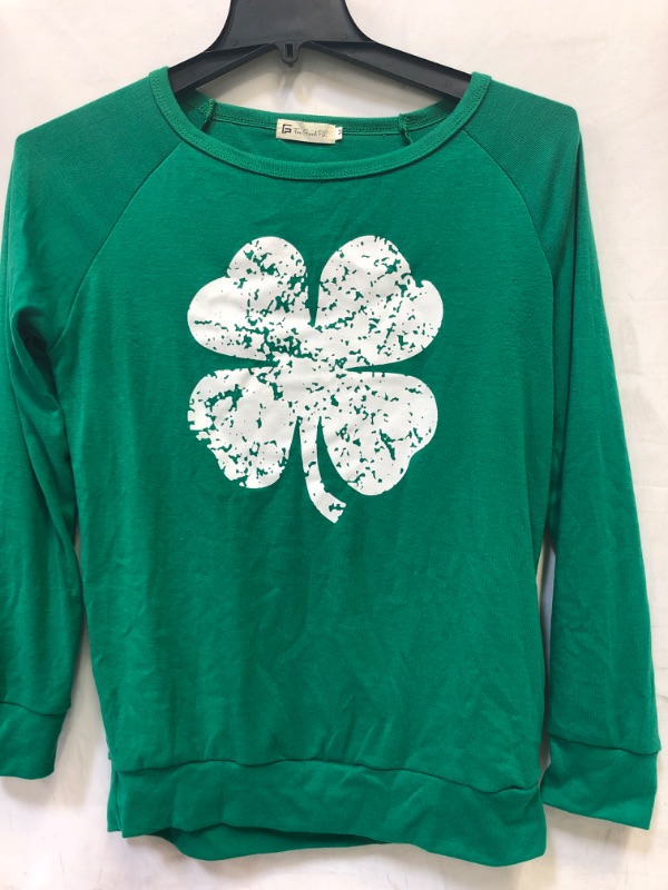 Photo 2 of - SIZE Medium- For G and PL Women's St. Patrick's Day Green Long Sleeve Sweatshirt
