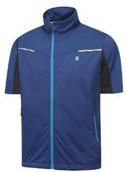 Photo 1 of -SIZE XXXL- Men's Lightweight Short Sleeve Running Softshell Shirt Jacket (BLUE)
