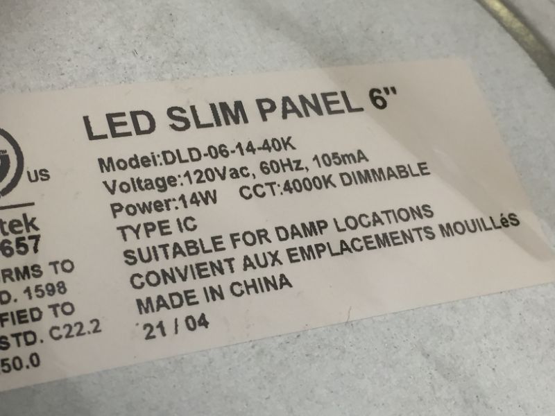 Photo 2 of 12 pcs LED Slim Panels 6 in 5000k