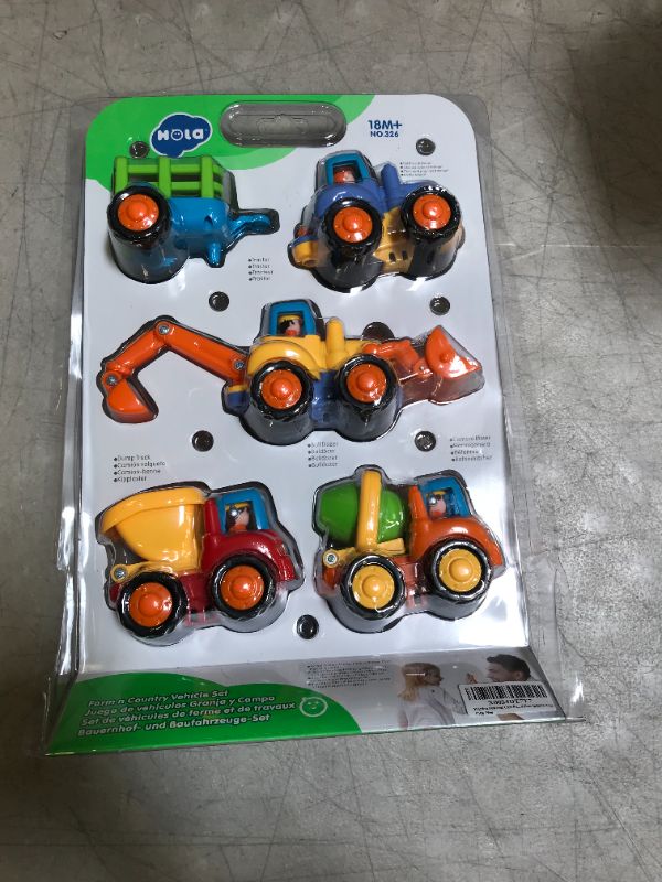 Photo 1 of Friction Powered Cars Push and Go Trucks Construction Vehicles Toys Set of Tractor Bulldozer Dump Truck Cement Mixer for Baby Toddlers Infants Boys Gifts
