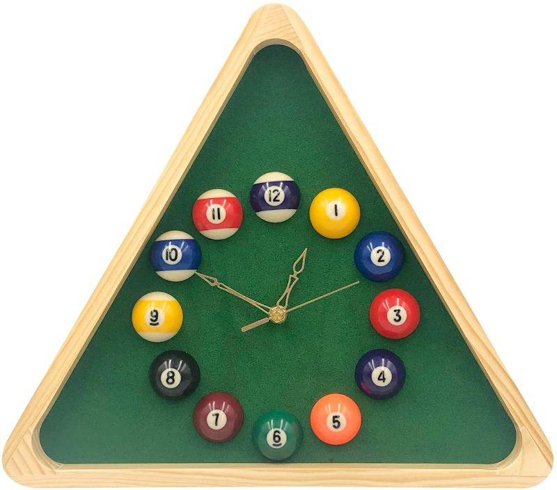 Photo 1 of Yuanhe 13 Inch Billiard Quartz Clock with Solid Wood Frame Creative Wall Clock for Living Room,Bedroom
