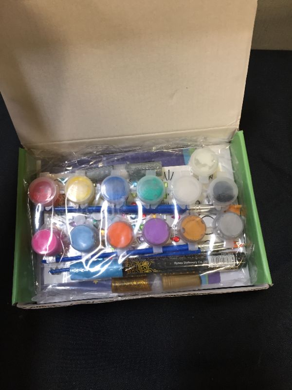 Photo 1 of Brainy Shark Rock Painting Kit for Kids - Children's Arts and Crafts Set - 8 Rocks, 12 Paints, 4 Brushes, Googly Eyes, Metallic Paint Pen, Glitter Glu

