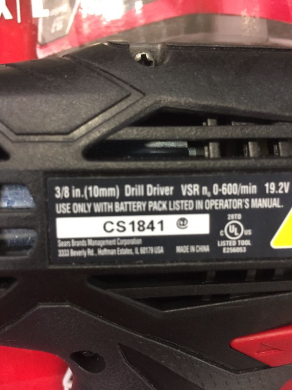 Photo 4 of ****BATTERY DOESN'T CHARGE***CRAFTSMAN C3 19.2 VOLT 3/8 INCH DRILL DRIVER (BARE TOOL, NO CHARGER INCLUDED)