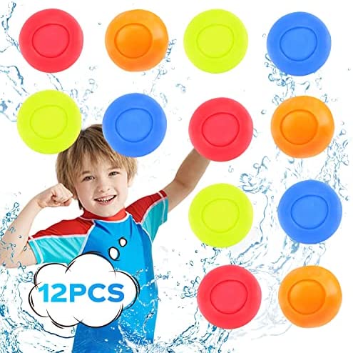Photo 1 of 12 Pack Reusable Water Balloons Self Sealing Quick Fill,Refillable Water Balls for Kids,Water Bomb- Splash Balls Toy Party Supplies for Summer Outdoor Pool Family Friend Birthday Party Pavors (12pcs)