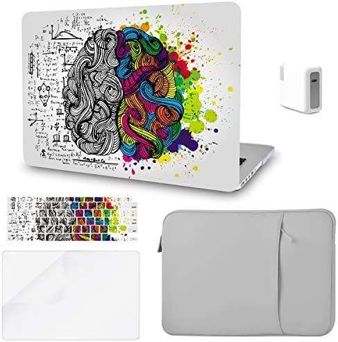 Photo 1 of YEMINI MacBook 2022,2021,2020,2019,2018, A2337 M1 A2179 Retina Touch ID Plastic Hard Shell Sleeve Charger Case Keyboard Cover Screen Protector (White Brain), New Air 13inch A2337 M1/A2179 (Touch ID)