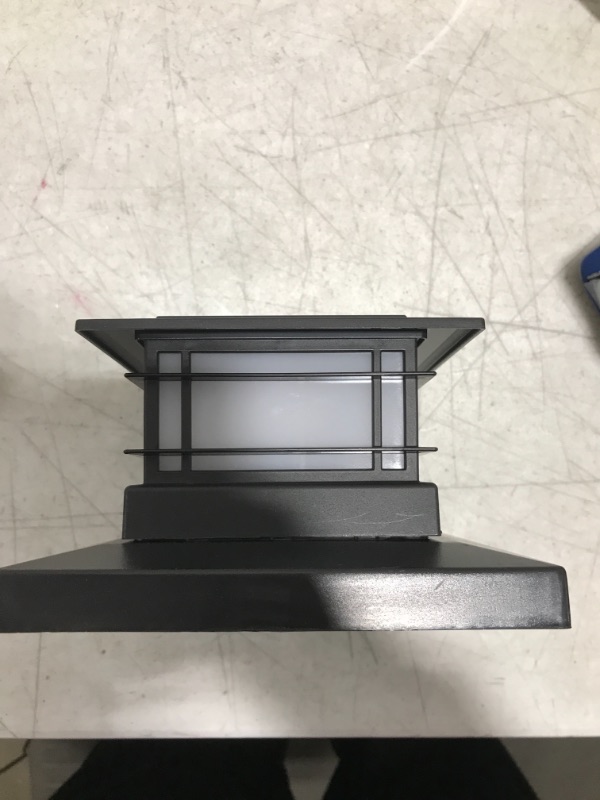 Photo 2 of 6 Pack Black Solar Post Cap Lights with 6x6 Base Adapters