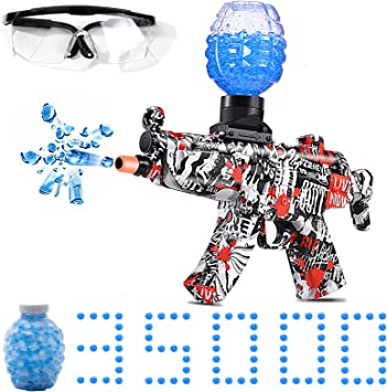 Photo 1 of Electric with Gel Ball Blaster-MP5,Splatter Blaster Ball,with 35000+ Drops and Goggles,Outdoor Yard Activities Shooting Game,Ages 12+