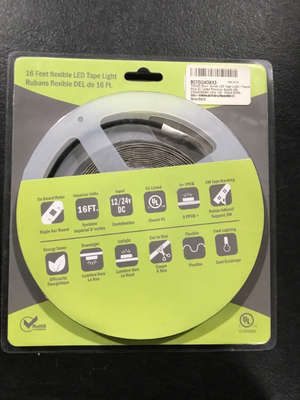 Photo 1 of TECLED Eco+ LED Tape Light/Flexible Strip UL Listed Premium Quality 24v 576x2835LEDs 16ft. 72W Daylight 6000K