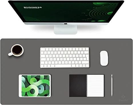 Photo 1 of K KNODEL Desk Mat, Mouse Pad, Desk Pad, Waterproof Desk Mat for Desktop, Leather Desk Pad for Keyboard and Mouse, Desk Pad Protector for Office and Home (Dark Gray, 31.5" x 15.7")
