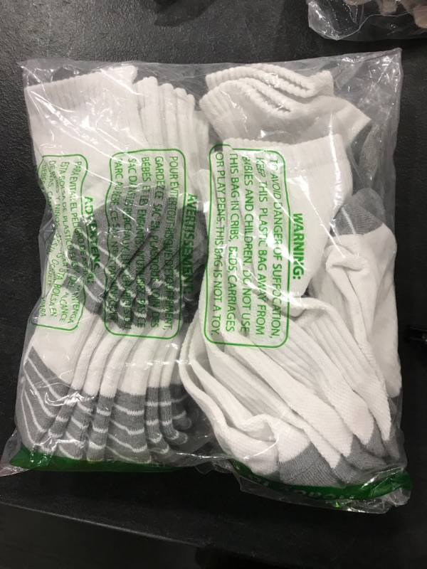 Photo 1 of 8 PAIRS OF WHITE CREW SOCKS SZ 8-12