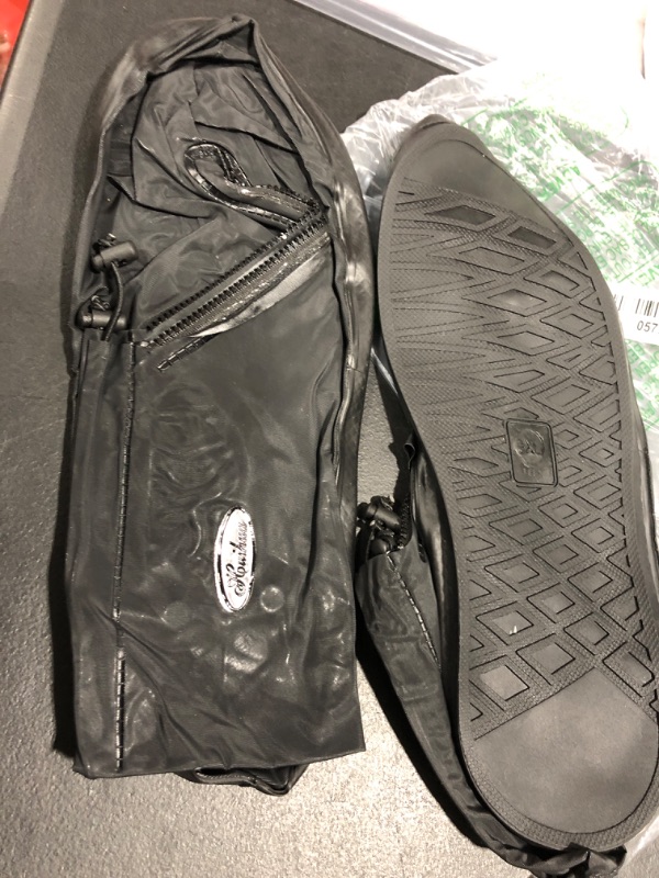 Photo 2 of AMZQJD LOSHTH Waterproof Rain Shoes Boots Covers for Women Men (Black, XXXL (Women 11-12,Men 9-10))