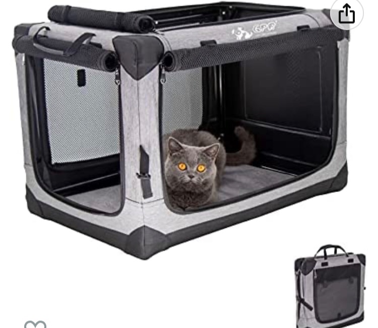 Photo 1 of 4.5 out of 5 stars405 Reviews
GPR Quick Portable Folding Dog Soft Crate with 4-Door Mesh Mat, Washable Fabric, Strong Steel Frame, Locking Zippers, for Indoor, Outdoor, Training & Travel Purposes Collapsible Dog Kennel Cat Carrier