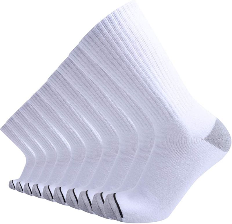 Photo 1 of Enerwear 10P Pack Men's Cotton Moisture Wicking Heavy Cushion Crew Socks sizer 10-13 shoe size 6-12
