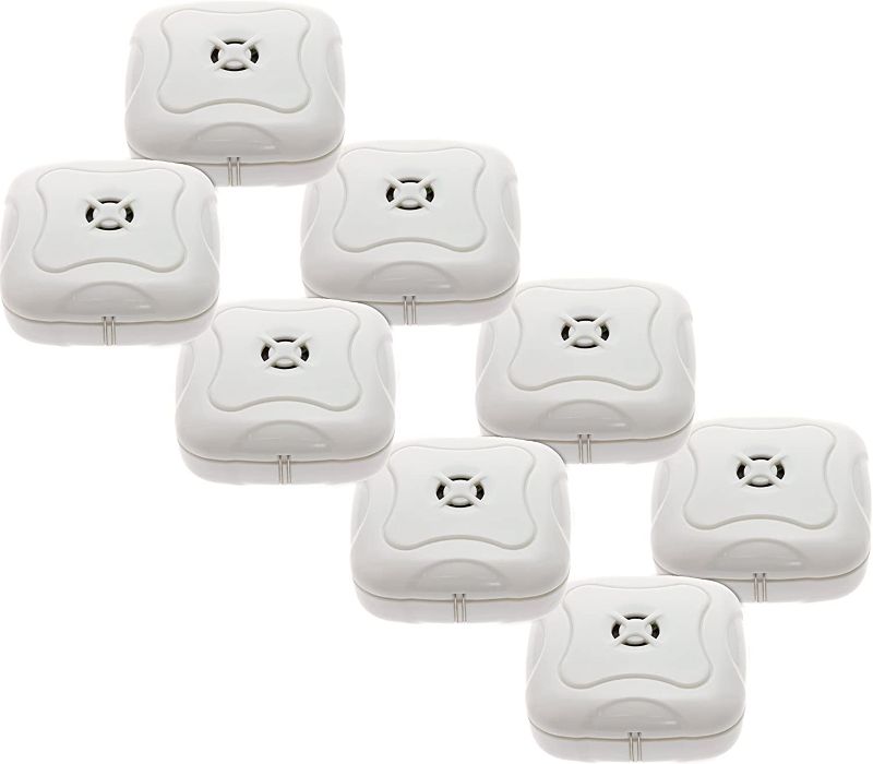 Photo 1 of 8 Pack Water Leak Detector - 95 dB Flood Detection Alarm Sensor for Bathrooms, Basements, Laundry Rooms, Garages, Attics and Kitchens by Mindful Design (White)
