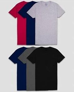 Photo 1 of Fruit Of The Loom Men's Pocket Crewneck T-Shirt (6 pack) 2XL