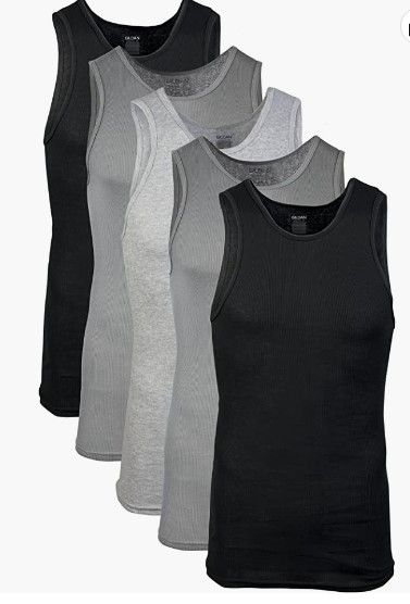 Photo 1 of Gildan Men's A-Shirts Tanks Multipack MEDIUM 
