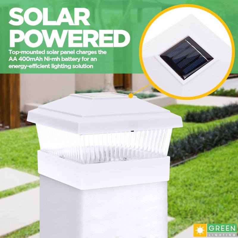 Photo 1 of (8 PACK) Solar Powered LED Post Cap Light for 6x6 PVC and Vinyl Posts (White)