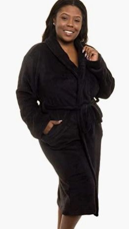 Photo 1 of (2 PACK) Womens Robe - Plush Fleece Bathrobe S/M
