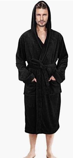 Photo 1 of  Mens Hooded Fleece Robe XXL