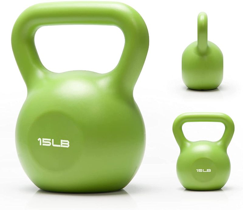 Photo 1 of 15lb, Vinyl Coated Cast Iron Kettlebell