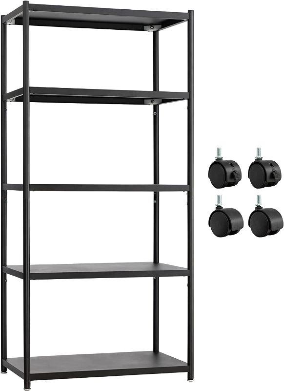 Photo 1 of ALIMORDEN 27.5 Inch 5 Tire Storage Shelf Metal Wire Shelving Rcak Black Utility Rack Standing Corner Storage Cabinet
