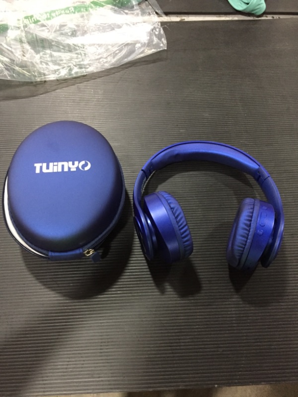 Photo 2 of Bluetooth Headphones Wireless,TUINYO Over Ear Stereo Wireless Headset 40H Playtime with deep bass, Soft Memory-Protein Earmuffs, Built-in Mic Wired Mode PC/Cell Phones/TV-Dark Blue
