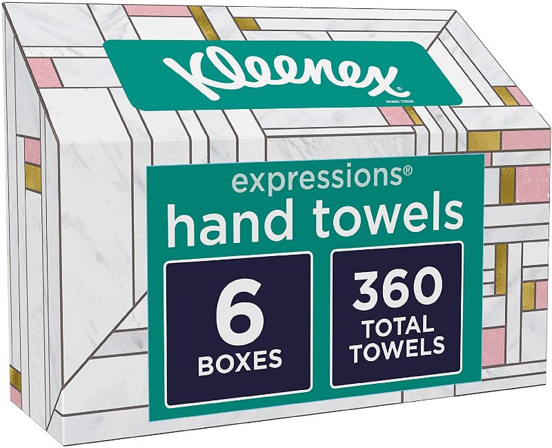 Photo 1 of 6 Boxes Kleenex Expressions Hand Towels, Single-Use Disposable Paper Towels 60/B
