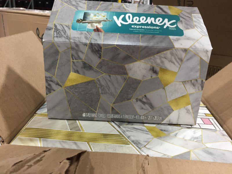 Photo 1 of 6 Boxes Kleenex Expressions Hand Towels, Single-Use Disposable Paper Towels 60/B
