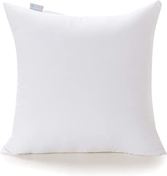 Photo 1 of Acanva Decorative Square Throw Pillow Inserts Hypoallergenic Form Stuffer Cushion Sham Filler, 1 Count (Pack of 1), White
