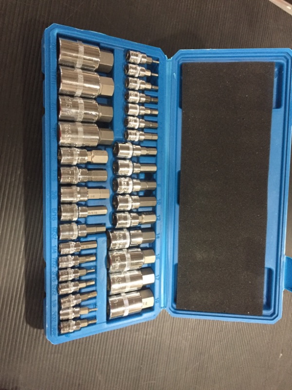 Photo 2 of 32 PC MASTER ALLEN WRENCH BIT KIT HEX KEY FOR RATCHET SOCKET TOOL SAE METRIC SET
