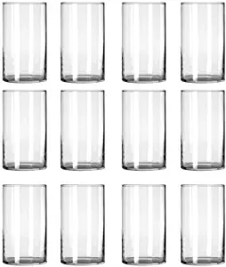 Photo 1 of 12 Pack Clear Glass Cylinder Vases, Table Flowers Vase,for Wedding Decorations and Formal Dinners (6 Inch)
