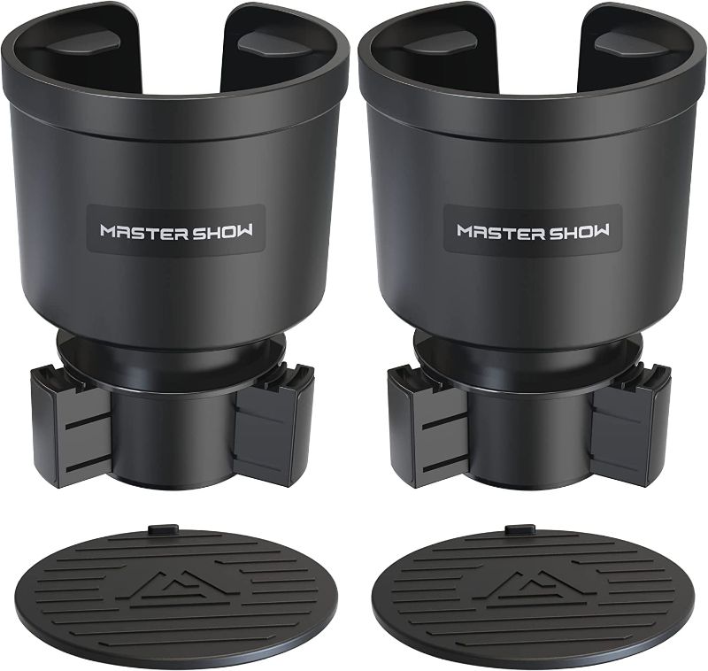 Photo 1 of 2 Pack Car Cup Holder Expander Organizer Adjustable Base, Compatible with Yeti 20/26/30 oz, Compatible with Hydro Flasks 32/40oz, Other Bottles in 3.4"-3.8" (Black)
