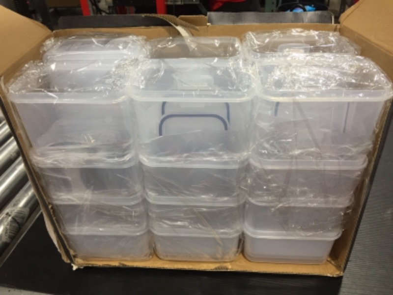 Photo 1 of 24 Pack Airtight Food Storage Container Set - BPA Free Clear Plastic Kitchen and Pantry Organization Canisters with Durable Lids for Cereal, Dry Food Flour & Sugar - Labels, Marker & Spoon Set
