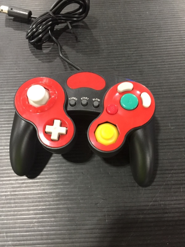 Photo 2 of ?Latest Upgraded?GameCube Controller, Classical Gamepad for Nintendo Switch GameCube/Wii U/Wii with HD Vibration, TURBO Function, 1.8m Cable and Dual 360° Joysticks (Black-Red)
