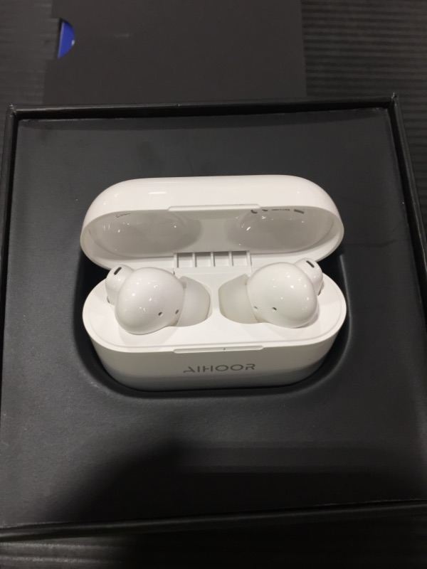 Photo 1 of AIHOOR Wireless Earbuds for iOS & Android Phones, Bluetooth 5.0 in-Ear Headphones with Extra Bass, Built-in Mic, Touch Control, USB Charging Case, 30hr Battery Earphones, Waterproof for Sport
