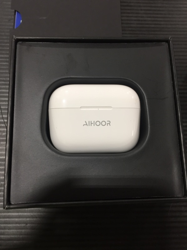 Photo 1 of AIHOOR Wireless Earbuds for iOS & Android Phones, Bluetooth 5.0 in-Ear Headphones with Extra Bass, Built-in Mic, Touch Control, USB Charging Case, 30hr Battery Earphones, Waterproof for Sport

