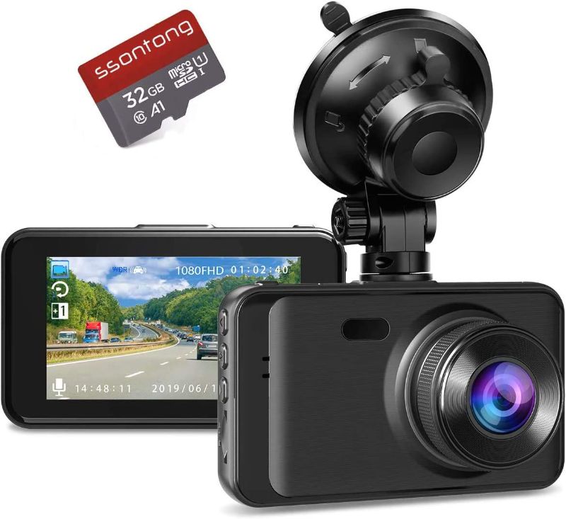 Photo 1 of Dash Camera with SD Card Included, Dashcams for Cars Front Full HD 1080P Dash Cams 170°Wide Angle Dashboard Cameras for Trucks with Night Vision 3”IPS Screen Loop Recording G-Sensor Parking Monitor