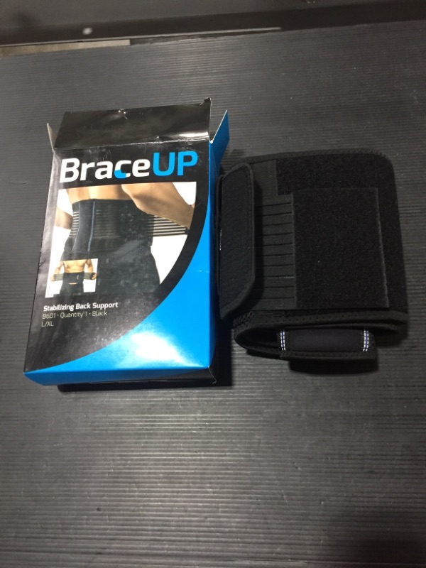 Photo 2 of Back Brace by BraceUP for Men and Women - Breathable Waist Lumbar Lower Back Support Belt for Sciatica, Herniated Disc, Scoliosis Back Pain Relief, Heavy lifting, with Dual Adjustable Straps (L/XL)